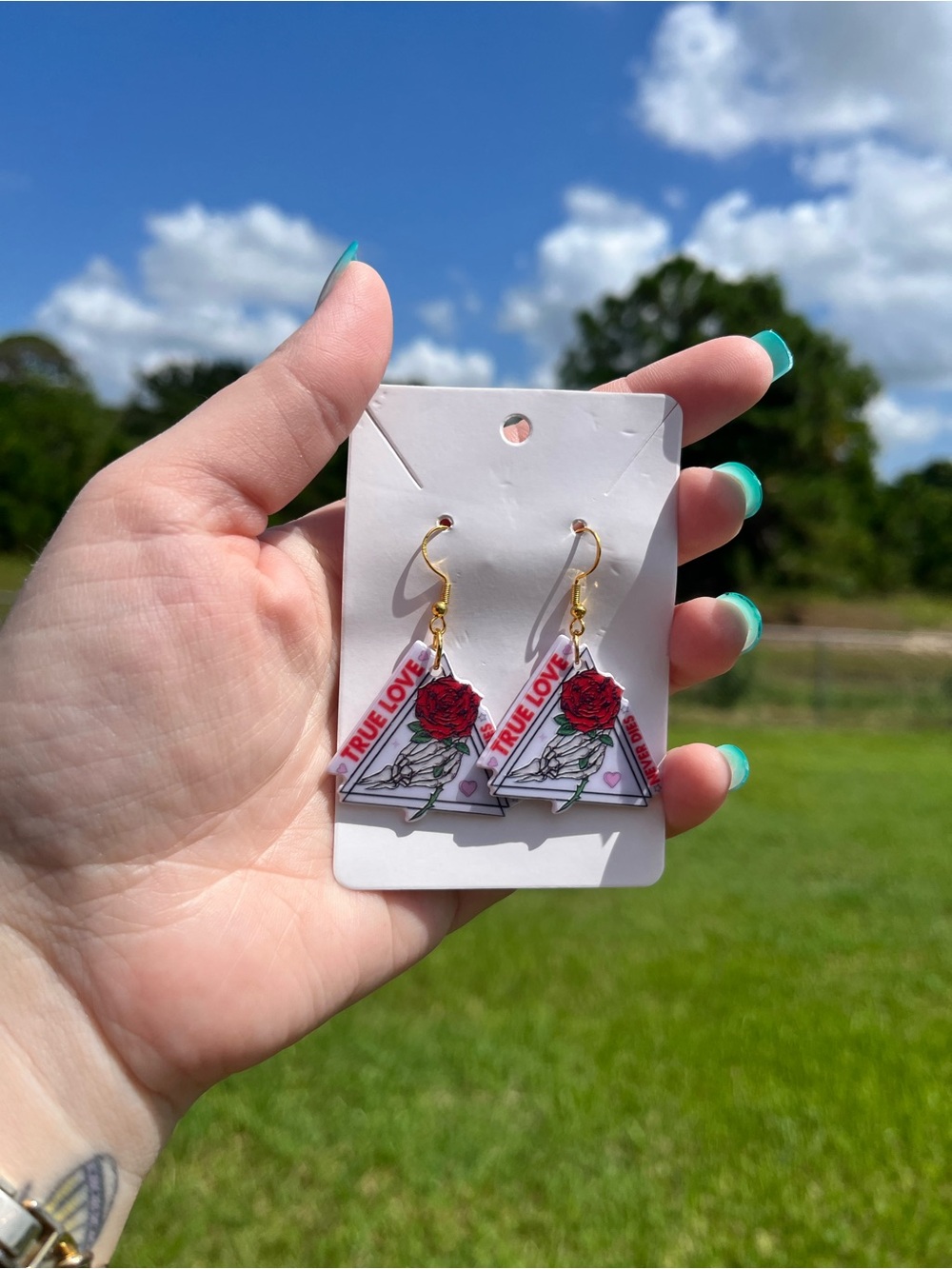 Red Rose "True Love" Dangle Earrings - Women Jewelry